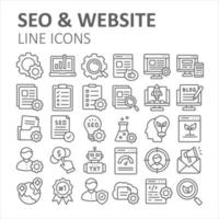 icono de esquema de SEO y sitio web vector