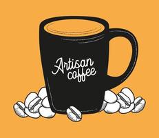coffee mug with beans vector design