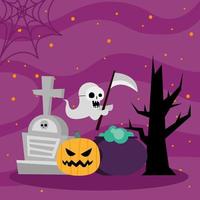 Halloween celebration characters vector