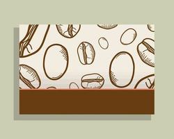 white poster with coffee beans vector design