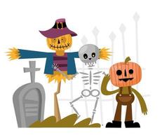 Halloween celebration characters vector