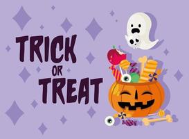 Halloween trick or treat celebration banner vector