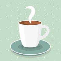 coffee mug on green background vector design