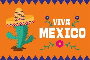 Mexican independence day banner vector