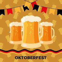 Oktoberfest beer celebration banner vector