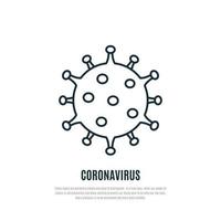 Coronavirus line icon isolated on white background. COVID-19 simple sign. vector