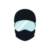 Snowboarder avatar in helmet and goggles. vector