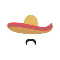 Portrait of a Mexican man in sombrero. Man icon. vector