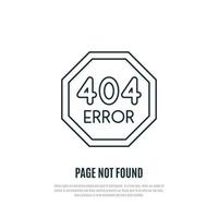 Página de error 404 no encontrada icono de línea. vector