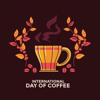 International Day of Coffee Greeting Card vector