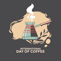 tarjeta de felicitación del día internacional del café vector