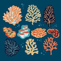 Set of corals and sea sponges vector