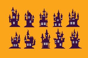 conjunto de casa de halloween vector