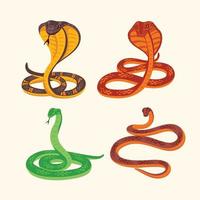 Conjunto de ilustración de vector de depredador de veneno de serpiente