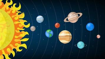 planetas del sistema solar, ilustración vectorial vector