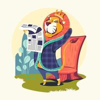 Animal Characters Reading Newspaper vector
