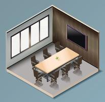 Isometric business meeting room vecter vector