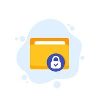 Confidential folder, protected documents vector icon