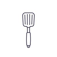 Spatula icon on white, line vector