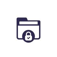 Confidential folder, protected data icon vector