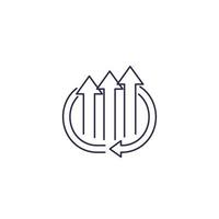 Continuous growth icon, line design vector