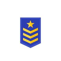 Military rank, army epaulettes vector icon