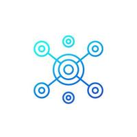 Hub icon on white, line vector