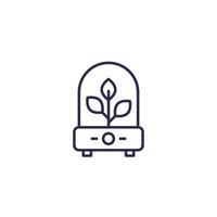 Incubator with plant line icon vector
