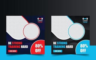 Fitness gym training promotional banner template vector