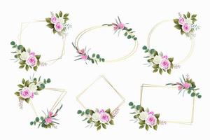 Set of beautiful floral frames vector