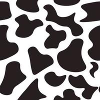 Black and white seamless pattern with cow animal print. Repetitive background with cow or dalmatian dog spots. vector