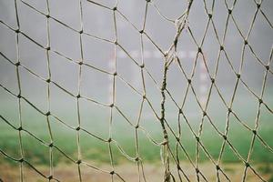 Close up of soccer net photo