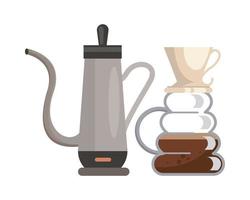 coffee pot and kettle flat style icon vector