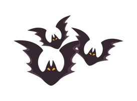 flying halloween bats isolated vector