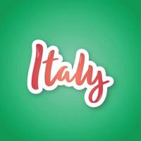 Italy - handwritten text. vector