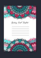 Mandala vintage template card vector