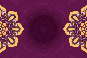 mandala floral decorativo con fondo morado vector