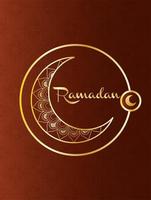 golden moon ramadan kareem decoration vector