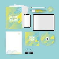 Modern stationery mock-up template vector