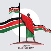 Kenya independence day or happy jamhuri day concept Vector Illustration