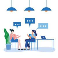 Teamwork concept with women in the office vector