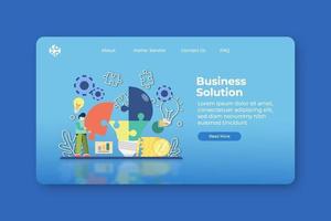 Modern flat design vector illustration. Business Solution Landing Page and Web Banner Template. Innovative, Creative Idea, New Ideas Solution, Problem Solving.