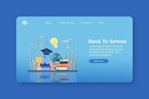 Modern flat design vector illustration, Back To School Landing Page and Web Banner Template. Learning and Study, Collage, Education.