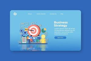 Modern flat design vector illustration. Business Strategy Landing Page and Web Banner Template.  Business Analysis, Marketing Strategy, Business Goal.