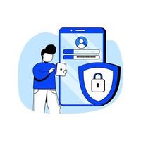 Cyber Security flat design concept vector illustration. Data Protection, Internet security, confidentiality. Abstract Metaphor. can use for landing page, mobile app, UI, posters, banners