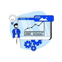 icono de ilustración de vector de concepto de inteligencia empresarial. analista de datos, previsión de ventas, desarrollo empresarial, informes, estrategia empresarial. metáfora abstracta. puede utilizar para la página de destino, aplicación móvil.