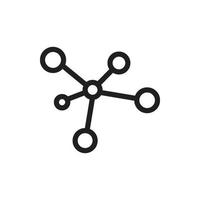 Hub network connection line vector icon on white background