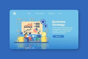 Modern flat design vector illustration. Business Strategy Landing Page and Web Banner Template. Business Analysis, Marketing Strategy, Business Goal.