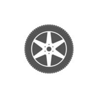 vector de rueda de coche aislado ilustración plana. icono de rueda de coche sobre fondo blanco