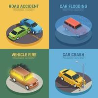 insurance isometric 2x2 vector